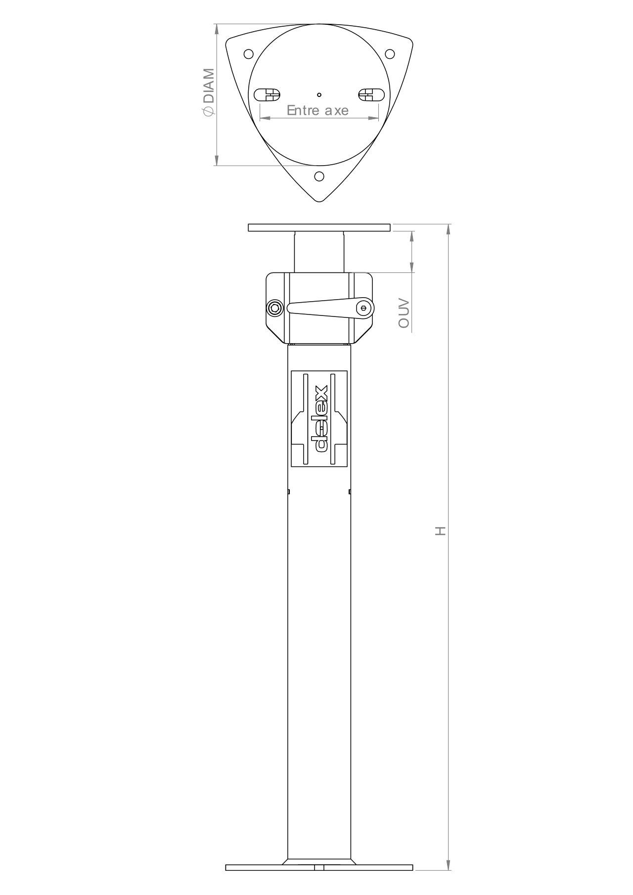 Technical plan of DOLEX Bench-vices Lift for bench vice